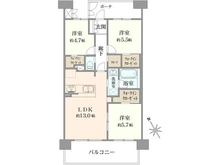 【千葉県/市川市田尻】クレストフォルム市川南ウッドスクエア 間取り図