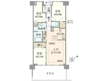 【千葉県/市川市市川南】プラウド市川 間取り図