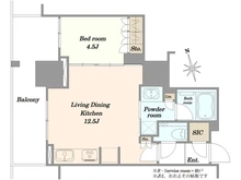 【東京都/港区芝浦】ブランズタワー芝浦 間取り図