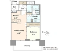 【東京都/品川区西五反田】プラウドタワー目黒MARC 間取り図