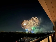 【埼玉県/朝霞市本町】プラウド朝霞本町 眺望：毎年8月に開催される「彩夏祭」の花火の様子