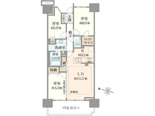 【埼玉県/志木市本町】プラウドシティ志木本町 パークフロントコート 間取り図