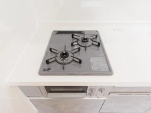 【東京都/目黒区中目黒】朝日第二中目黒マンション キッチン：ガスコンロ