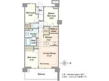 【神奈川県/川崎市中原区木月住吉町】プラウド元住吉ガーデンズ 間取り図
