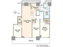 【神奈川県/川崎市中原区中丸子】リエトコート武蔵小杉イーストタワー 間取り図