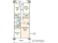 【神奈川県/川崎市中原区上小田中】ザ・クレストシティパークコート 間取り図