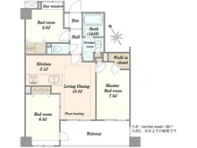 【神奈川県/川崎市中原区宮内】ライオンズガーデン等々力緑地パークサイド 間取り図