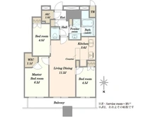 【神奈川県/川崎市中原区小杉町】パークシティ武蔵小杉ザガーデンタワーズイースト 間取り図