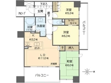 【大阪府/吹田市江の木町】プラウド江坂 間取り図
