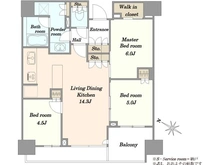 【神奈川県/横浜市西区花咲町】プラウド横浜桜木町 間取り図