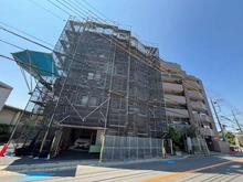 【千葉県/市川市新井】ローズガーデン浦安グランディール 外観：大規模修繕工事中