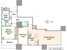 【東京都/中央区晴海】DEUX　TOURS　CANAL＆SPA　EAST　ドゥトゥール 間取り図