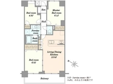 【埼玉県/戸田市大字新曽】藤和シティホームズ戸田 間取り図