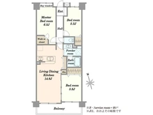 【埼玉県/戸田市本町】コスモ戸田公園アーバンステージ 間取り図