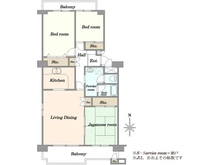 【東京都/江戸川区清新町】清新北ハイツ 2号棟 間取り図