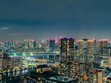 【東京都/江東区東雲】プラウドタワー東雲キャナルコート 眺望：東京タワーを望む眺望（天候による）
※ズーム有