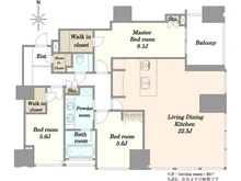 【東京都/江東区豊洲】シティタワーズ豊洲ザ・ツイン　サウスタワー 間取り図