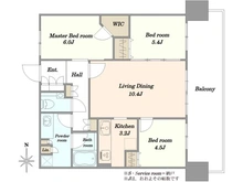 【東京都/江東区豊洲】アーバンドックパークシティ豊洲タワーA棟 間取り図