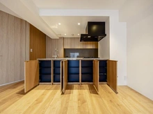 【東京都/新宿区南町】ディアパーク市ヶ谷南町 キッチン：キッチン前面下部には収納があります