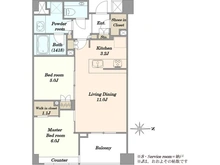 【東京都/新宿区市谷加賀町】ザ・パークハウス市谷加賀町レジデンス 間取り図