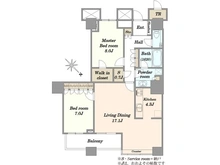 【東京都/中央区勝どき】THE TOKYO TOWERS SEA 東京タワーズ 間取り図