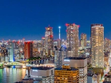 【東京都/中央区勝どき】勝どきザ・タワー 眺望：夜景：ズーム有