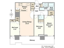 【東京都/中央区晴海】HARUMI FLAG SUN VILLAGE 晴海フラッグ T棟 間取り図
