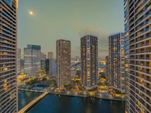 【東京都/中央区勝どき】パークタワー勝どきサウス 眺望：バルコニーからの夕景（ズームなし）