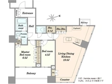 【東京都/中央区勝どき】パークタワー勝どきサウス 間取り図