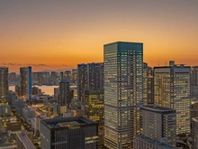 【東京都/中央区晴海】パークタワー晴海 眺望：夕景：ズーム有