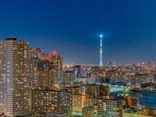 【東京都/中央区晴海】晴海アイランドトリトンスクエアビュータワー 1号棟 眺望：夜景（ズームあり）