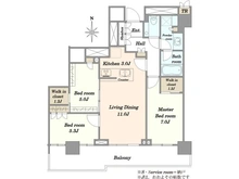 【東京都/中央区晴海】ザ・パークハウス晴海タワーズクロノレジデンス 間取り図