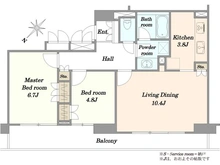 【東京都/中央区勝どき】サンステイト勝鬨橋リバーテラス 間取り図