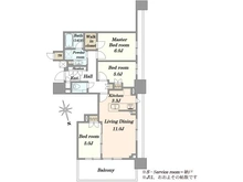 【東京都/豊島区東池袋】プラウドタワー東池袋 間取り図