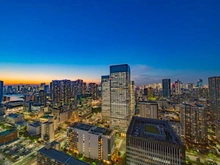 【東京都/中央区晴海】ザ・パークハウス晴海タワーズ クロノレジデンス 眺望：バルコニーからの夕景