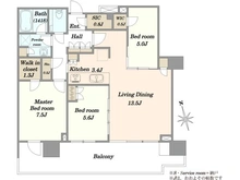 【東京都/中央区晴海】HARUMI FLAG PARK VILLAGE T棟 間取り図