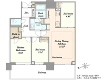 【東京都/中央区湊】パークシティ中央湊 ザ タワー 間取り図