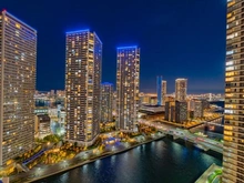 【東京都/中央区勝どき】パークタワー勝どきミッド 眺望：バルコニーからの撮影（夜景）