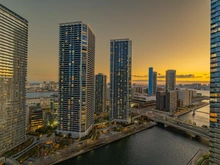 【東京都/中央区勝どき】パークタワー勝どきミッド 眺望：バルコニーからの撮影（夕景）