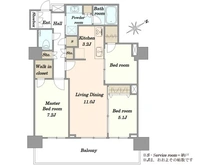 【東京都/豊島区東池袋】プラウドタワー東池袋 間取り図