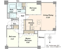 【東京都/新宿区改代町】オープンレジデンシア神楽坂 E棟 間取り図