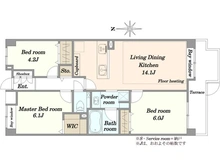 【東京都/新宿区市谷山伏町】イトーピア市ヶ谷山伏町 間取り図