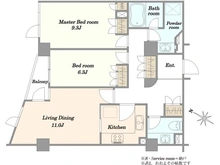 【東京都/新宿区中町】パレ神楽坂 間取り図