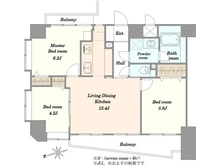 【東京都/文京区千駄木】ナイスアーバン千駄木 間取り図