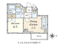 【東京都/台東区元浅草】ディアコート元浅草 間取り図