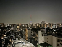 【東京都/荒川区東日暮里】クレヴィア日暮里 THE PLACE 眺望：バルコニーから撮影
夜バージョン（ズームなし）