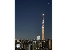 【東京都/荒川区東日暮里】クレヴィア日暮里 THE PLACE 眺望：夜バージョン
バルコニーから撮影（ズームあり）