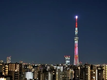 【東京都/荒川区東日暮里】クレヴィア日暮里 THE PLACE 眺望：夜バージョン
バルコニーから撮影（ズームあり）