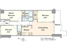 【埼玉県/さいたま市中央区新中里】ダイアパレス与野 間取り図