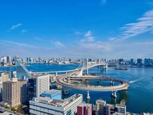 【東京都/港区芝浦】芝浦アイランドケープタワー 眺望：LDKよりレインボーブリッジ(東側)を望む